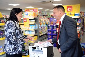 Danny and Amanda in-store with a Ricoh GELJET printer